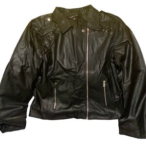 Juniors Black Faux Leather Motorcycle Biker Short Sz.XL New